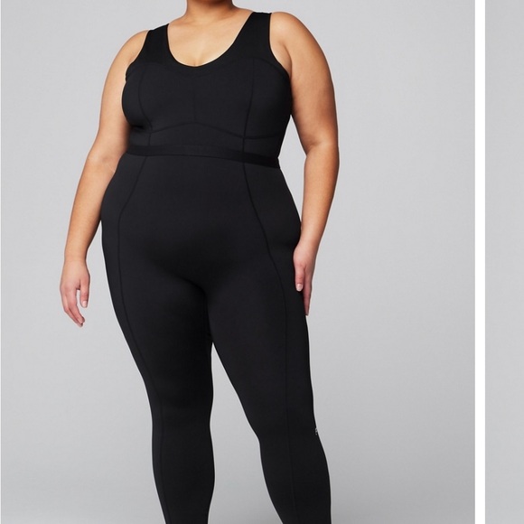 Fabletics Motion 365+ Jumpsuit One Piece Size 3x BLACK Sculpting Workout Stretch - Picture 4 of 8